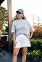 Women's Gray Shorts Skirt Set
