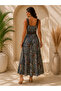 Summer Chic Women's Bohemian Ethnic Patterned Cross Collar Slit Long Summer Single Jersey Dress - 2