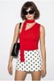 Women's Red Halter Neck Belted One-Shoulder Gathered Detailed Blouse Öb261049 60286336 - 3