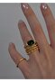 Lau Green Stone Multiple Ring Set (Size 7-8-9 Mixed) - 3