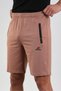 Dark Beige Men's Regular Fit Zipper Pocket Cotton Shorts - 3