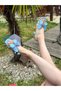 Blue Skin (Butter) Blue Butterfly Heeled Women's Slippers - 5