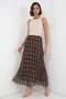 Women's Patterned Chiffon Brown Skirt - 6