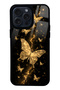 iPhone 14 Pro Max Yellow Galaxy Butterfly Design Glossy Phone Case