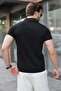 Black Regular Fit Polo Collar Knitwear Men's T-Shirt E7502 - 2