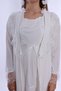 Cotton Pajama Set for Pregnant and Postpartum Women with Adjustable Waist Elastic Effortt - Ecru - 7