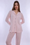 Front Buttoned Cotton Maternity and Breastfeeding Pajama Set Effortt - Pink - 2
