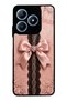 Realme C63 Glossy Phone Case with Pink Lace Bow Design