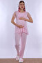Adjustable Waist Elasticated Maternity Pajama Set with Hijab Effortt - Pink - 5