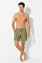 1845 Men's Green Purple Fish Patterned Swim Shorts