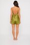 Green Satin Shorts Women's Pajama Set Thin Straps 2-Piece Satin Nightgown Pajama Set - 4