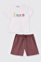 Baby Girl Shorts T-Shirt 2-Piece Dusty Rose Top and Bottom Set