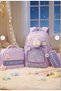 Rlx-1815 Set of 3 Children's Primary School Bag with Pen Holder and Lunch Bag Backpack Lila - 2