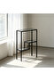 FFD Modern 3-Tier Glass Console Table - Black Metal Frame Tempered Glass, Pre-Assembled Entryway Side Table - 3