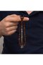 Metal Tasseled Chestnut Brown Crimped Amber Prayer Beads - 2