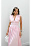 V-Neck Zero Sleeve Modal Waist Fitted Maxi Dress - 2