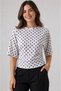 Vintage-Inspired Black and White Polka Dot Patterned Stylish Blouse - 5