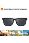نظارات شمسية Mijia Square Polarized 14 Layer OAR للجنسين، عدسات نايلون عالية الدقة، إطار أسود