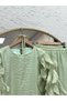 Eleni Suit with Ruffled Sleeves and Voile Skirt-En842 Water Green - 3