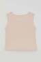 Girl's Thick Strap T-Shirt with Stone Accessories, Ages 9-14, Powder - 2