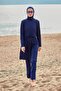 Lycra Navy Blue Full Covered Hijab Swimsuit - 4-Piece Set M2462 - 2