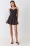 Women's Polka Dot Mini Strap Dress Bitter Brown