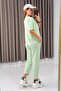 Women's Modal Fabric Ribbed Tracksuit Set Green - 3