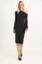 Lycra Soft Flounce Sleeve Stylish Dress Black - 2