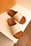 Leonardo Beige Flat Rubber Sole Men's Slippers - 3