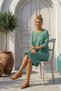 Mint Boat Neck 3/4 Sleeve Pocket Casual 100% Linen Woven Dress 102 61 - 7