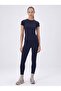 Crew Neck Knitted Slim Fit T-Shirt Navy Blue - C530 - 7