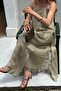 Green Embroidered Strappy Long Dress 3437 - 7