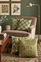 Green Branches Patterned 4-Piece Throw Pillow Cover Set