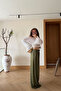 Elastic Waist Draped Wide Fit Trousers - 4