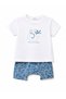 Benetton baby boy elephant print shorts set 3-18 months white