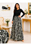 Elastic Waist Shawl Patterned Viscose Fabric Maxi Size Mother's Skirt, Prayer Skirt, Size 38, 100 kg - 2