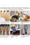 Silicone Kitchen Utensils Set, Professional Cooking Tools with Natural Wood Handles and Holder, Heat Resistant Nonstick Food Grade Spatula Turner Tongs for Daily Use - 4