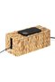 YelaJoy Woven Rattan Cable Management Box,2-Slot Cord Organizer for Power Strips and Cords