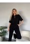 Zippered Collar and Stoned Sleeves Set - 3