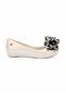 Girl's Ultragirl Classic Bow Black Bow Ballerina Flats 28-32 Beige - Black