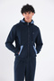 Modal Fabric Hooded Zippered Men's Sweatshirt with Contrast Detail - 5