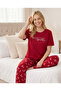 Women's Short-Sleeved Milan Fabric Plus Size Pajama Set - 2