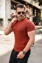 Men's Knitted Pattern Crew Neck Knitwear T-Shirt - 100% Cotton Acrylic - 2