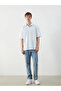 Blue Comfortable Fit Short Sleeve Poplin Men's Shirt - 4
