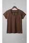 Women's V-Neck Cotton Combed Cotton Classic Slim Fit T-Shirt
