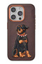 Venco iPhone 15 Pro Compatible Permanent Patterned Cover - Dark Brown