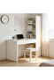 (is76)All-in-One Computer Desk with Side Bookshelf 2 Drawers Thick Eco Board Writing Table Cable Hole Anti-Collision Corner Student Study Desk for Bedroom Home Decor - 3