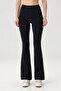 Basic Black Spanish Leg Flare Stretchy Tights - 2