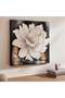Blomen Hand Painted Canvas Wall Art 60x3x60cm- White - 2