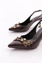 2029 Women's Belt Buckle Detailed Heeled Shoes - 4